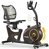 Ergometer Liege- Heimtrainer mit Magnetbremse, 15 Widerstandsstufen, Pulssensoren und LCD-Display, Sitzergometer mit Rückenlehne für Senioren