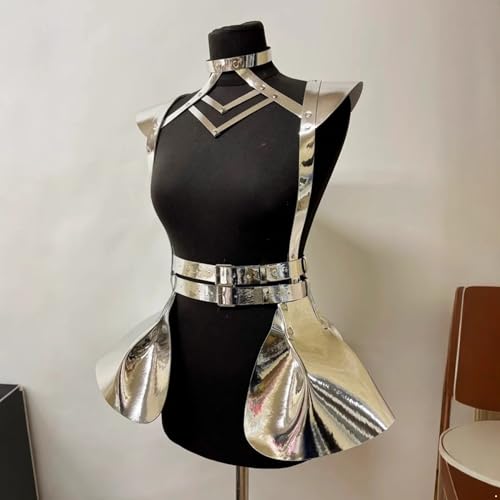 Stylish Leather Body Chest Harness Holographic Rave Skirt Waist Belts Gothic Accessories2