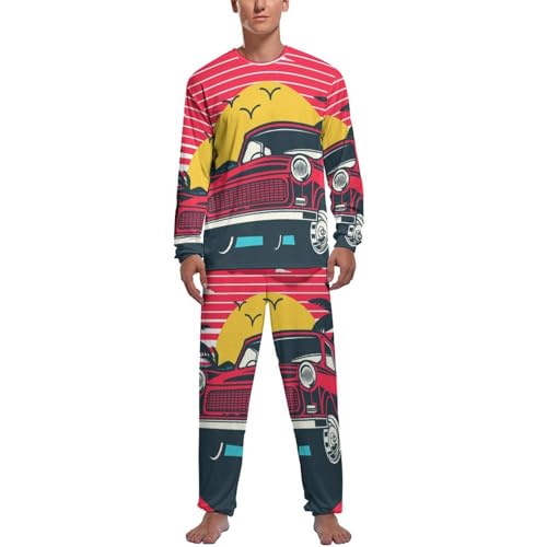 Pijama homme Sunset Car un ensemble haut et bas idéal à offrir en cadeau