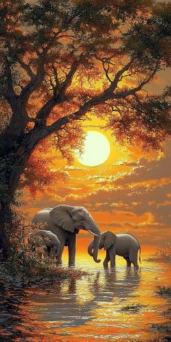 Pintura de diamantes 5d adultos animal atardecer kit bordado punto de cruz xl decoración
