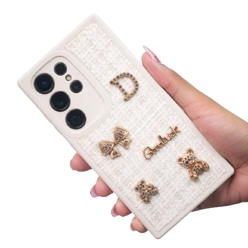 PEEPERLY Back Cover Case for Samsung Galaxy S23 FE Scratch Resistant Anti-Slip TPU Shockproof Protective Durable Bear Bling Cloth Case(White) (B0D96D1K7D) Amazon Price History, Amazon Price Tracker