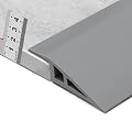BNELL Carpet & Floor Edging Trim Strip,Self Adhesive-PVC Floor Transition Strip,Threshold Transitions Suitable for Threshold Height Less Than 15mm (6.56FT_Grey)