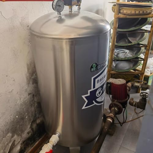 DONGXIAO 304 Stainless Steel, 3/4 Inch Inlet/Outlet,Automatic Well Pressure Tank Kit,26 42 53 79 106 132 185 Gallon Bladder Tank With Safety Kit,for Industrial & Domestic Water Supply(185gal/700L)