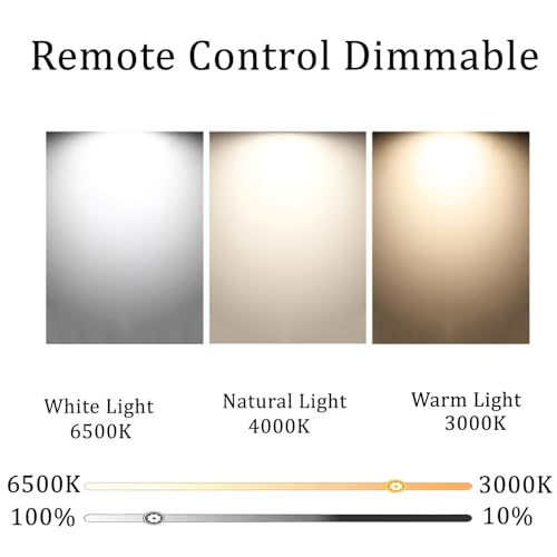 LED lampe plafond avec télécommande dimmable 3000K-6500K noyer - 2