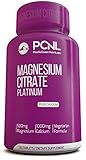 PacificCoast NutriLabs 500mg Magnesium Citrate, 1000mg Calcium, Free eBook, 120 Vegetarian Capsules