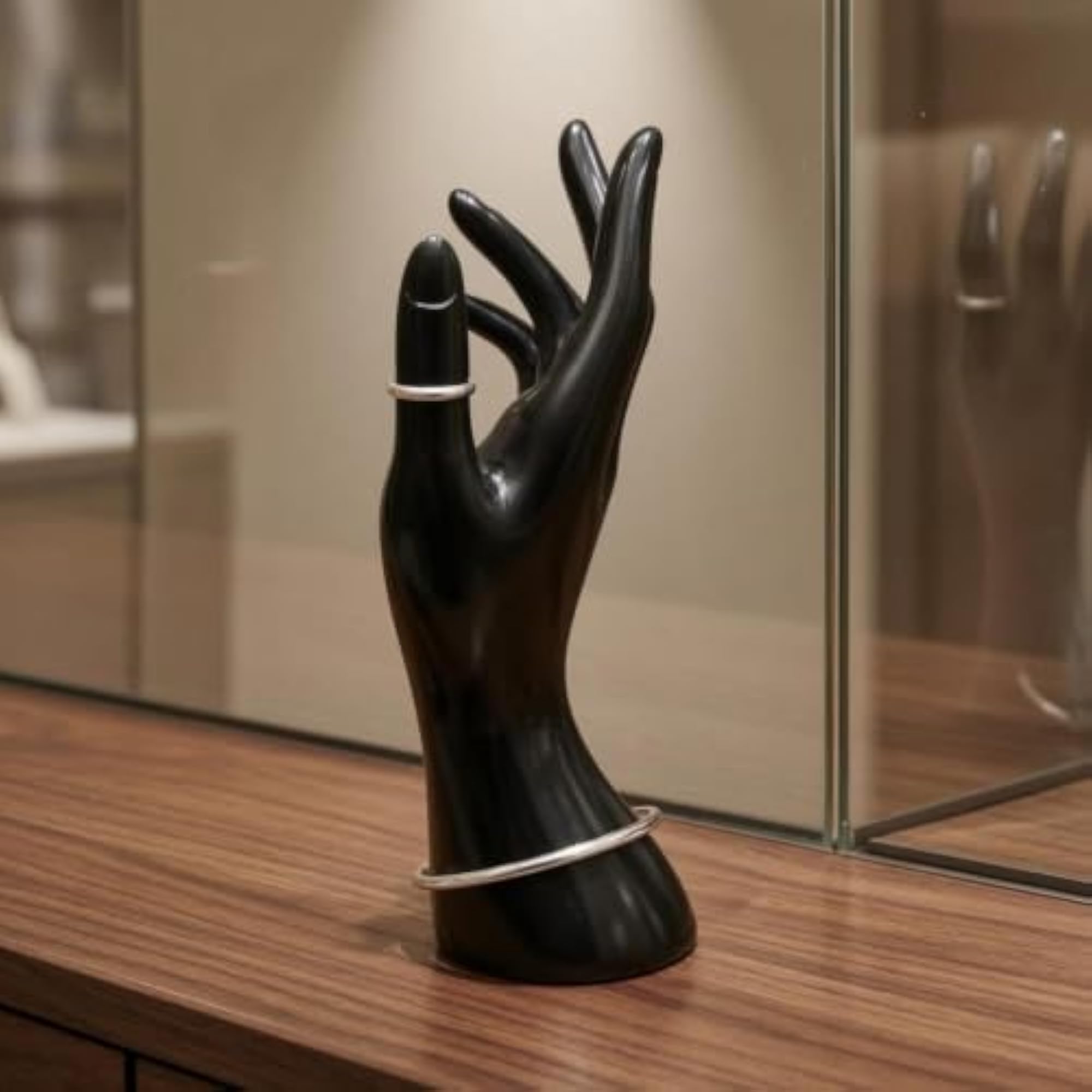 Soft Rubber Hand Jewelry Display Holder for Collectors