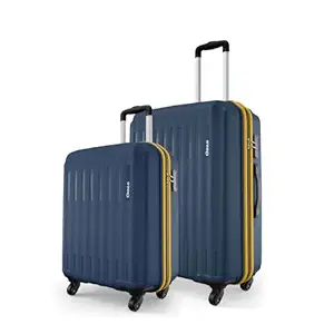 Safari Genius Alley Set of 2 (Cabin + Medium) Trolley Bags Hard Case Polypropylene, 4 Spinner Wheels, 360 Degree Wheeling Luggage, Travel Bag, Suitcase for Travel, Trolley Bags for Travel, Navy