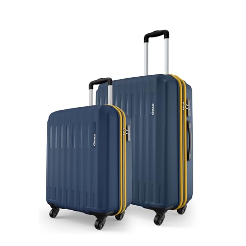 Image of Safari Genius Alley Set of 2 (Cabin + Medium) Trolley Bags Hard Case Polypropylene, 4 Spinner Wheels, 360 Degree Wheeling Luggage, Travel Bag, Suitcase for Travel, Trolley Bags for Travel, Navy