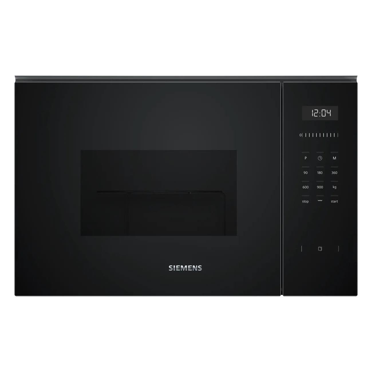 Siemens BE555LMB1 iQ500, Einbau-Mikrowelle mit Grillfunktion, 59 x 38 cm, 900 W, 25 L Garraum Edelstahl, touchControl Bedienung, Hydrolytische Reinigungshilfe, cookControl 8 Automatikrogramme, Schwarz