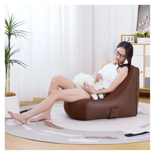MinComfyWo ビーズクッション(ビーズソファー)ストレッチソファ 体圧分散軽量座椅子 安全なEPP 豆袋 一人用 ソファ 一人掛けチェア 人をだめにするクッション 一人暮らしカバーが洗えるクッション 茶色