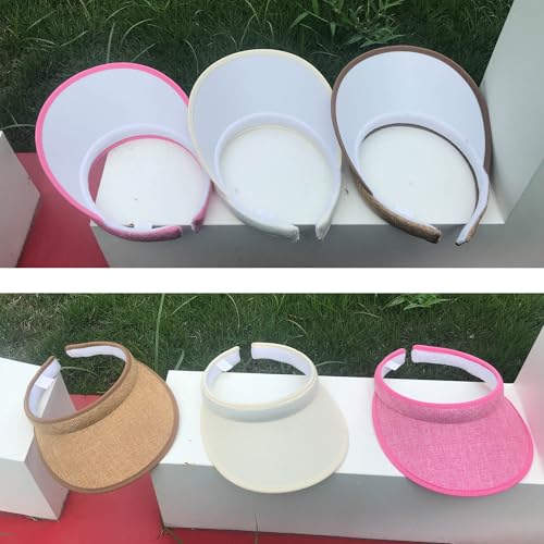 Image of 3 Pieces Clip On Visors Women Men Visor Sun Hats Hat Outdoor Sports Golf Beach Travel Tennis Cap