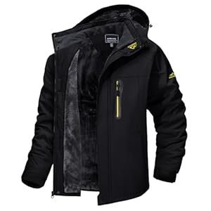 TACVASEN Men’s Winter Ski Jacket Waterproof Snow Coats Snowboard Fleece Lining Jacket Warm Parka with Hooded