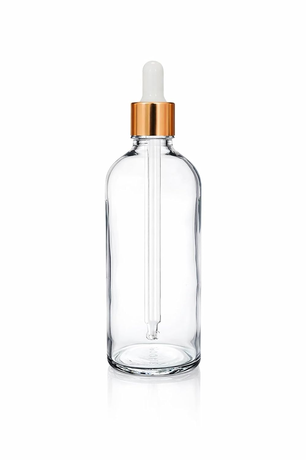 100 ml Clear/Transparent Round Empty Glass Bottle/Glass Dropper/Golden Ring/Silicon White Teat, Refillable, For Essential ... - Review, Price and Buying Guide