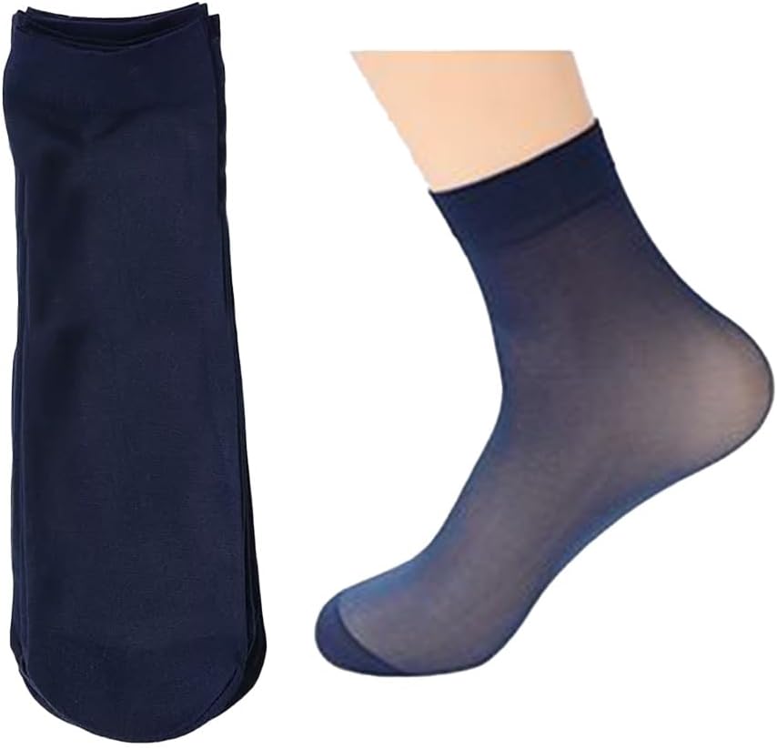 10 Pairs Men's Ultra Thin Dress Socks Thin Socks Transparent Stockings Business Socks Ankle Socks Short Stockings Summer Silk Stockings Elastic Transparent Socks