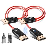 Wireless HDMI Transmitter and Receiver, 5.8G Kabellos Funkübertragung 4K Dekodierung, HDMI Wireless Funkübertragung für Funk Streaming Video Audio File von, Laptop, PC zu HDTV, Projektor, Rot