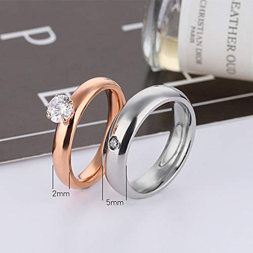 Bague en acier au titane femme : anneau double or rose et bijou main créatif