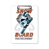Snowboard Winter Sport Illustrazione Appunti Cartella Scrittura Pad Piastra di supporto A4