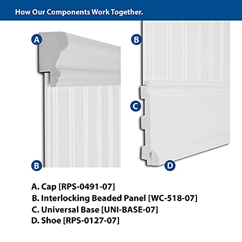 Architectural Products by Outwater WC-518-07-10PK Panel Wainscot, White - Thumbnail 2