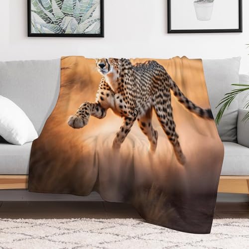 Manta de franela estampada leopardo 180x200 cm para sofá 3
