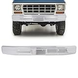 KUAFU Front Bumper Face Bar Compatible with 1980-1986 Ford Bronco F100 F150 F250 F350 w/License Plate Replacement for E1TZ17757A, FO1002167 Chrome Silvery