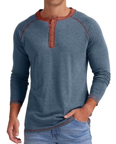 Image of Sailwind Mens Henley Long /Short Sleeve T-Shirt Cotton Casual Shirt