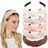 AHONEY 5 Pack Neutral Knotted Headbands for Women Trendy Fashion Thick Headbands Top Knot Non Slip Cute Hair Accessories Multi-style Headband Pack Diademas Para Mujer Brown