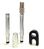 NeoPRO - Kit de extensión de válvula Presta (2 unidades) con llave y tapa de válvula, disponible en 4 longitudes – 20,30,40,60 mm (plata, 30 mm)