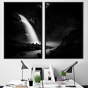 signwin 2 Piece Framed Canvas Wall Art Black...