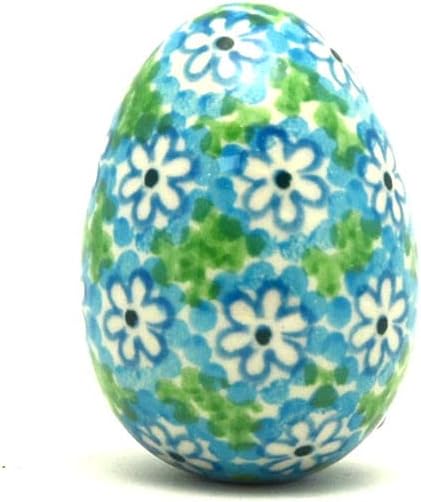 Polish Pottery Egg Figurine - Key Lime