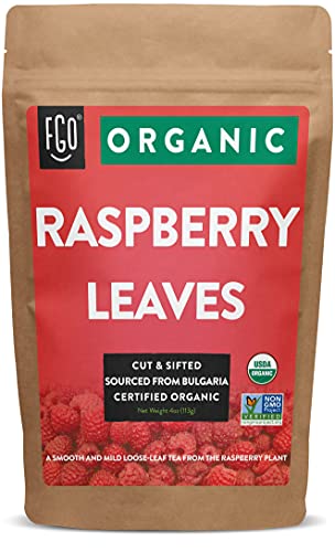 Organic Red Raspberry Leaf | Herbal Tea (50+ Cups) | Cut & Sifted Leaves | 4oz Resealable Kraft Bag | 100% Raw From Bulgaria