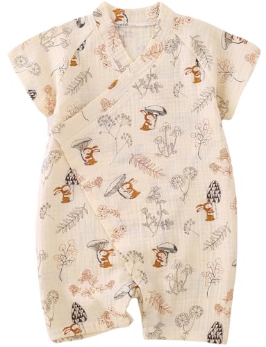 Image of BINIDUCKLING Baby Kimono Cotton Muslin Outfit Clothes Newborn - 24 Months