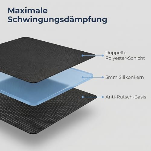 Rutschfest Antivibrationsmatte Waschmaschine, 60 x 60 cm Waschmaschinenauflage & Waschmaschine Abdeckung, Antivibrationsmatte Kann Auch als Kühlschrankmatte oder Bodenschutzmatte Verwendet Werden