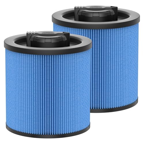 2 Pack DXVC6912 Vacuum Filter Replacement for Dewalt Wet Dry Vac 6-16 Gallon for Dewalt Vacuum DXV06P DXV09P DXV09PA DXV10P DXV10PL DXV10S DXV10SA DXV10SB DXV12P DXV14P DXV16P