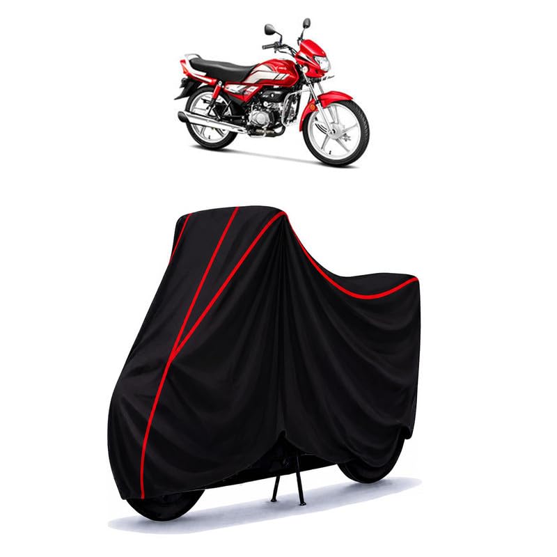Image of Hero HF Deluxe Kick Alloy Water Resistant Bike Cover for All Motorcycles & Rain | Heavy Duty Taffeta Fabric | UV Protection, Dustproof, Scratchproof | All Weather Two Wheeler Cover with Elastic Bottom
