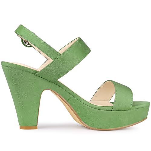 Image of Allegra K Women's Slingback Platform Heels Chunky High Heel Sandals