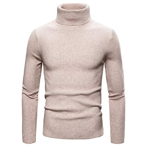 Men's Sweaters Stretch Bottoming Knit Jumper High Lapel Collar Knit Sweater Long Sleeve Casual Knitted Pullover
