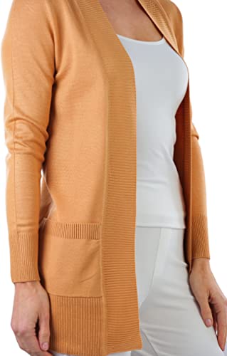 Image of ToBeInStyle Women's Long Sleeve Rib Banded Open Sweater Cardigan