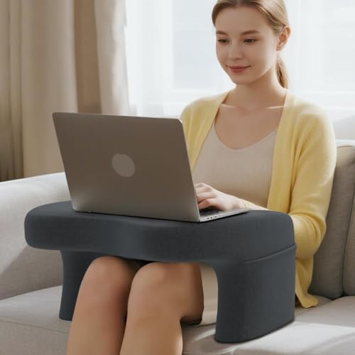 Image of TARKAN Multipurpose Lap Desk for Laptop - Cushioned Laptop Stand with Detachable Leg & Side Pocket | Portable Bed Table for Work, Study & Entertainment
