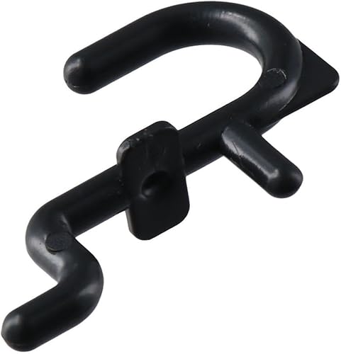 Miniatura 5 de HOBBYIN 30 ganchos negros en forma de J, ganchos para tablero de clavijas de bloqueo, ganchos de plástico resistente en forma de J, organizador de