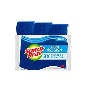 Scotch-Brite Non-Scratch Scrub Sponges, For Washing Dishes and Cleaning Kitchen, 3 Scrub Sponges