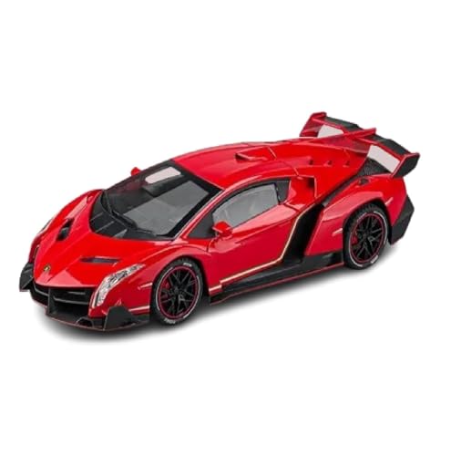 Image of WORSHIPER 1:24 Diecast Lamborghini Veneno Metal Pull Back Car with 6 Openable Doors & Sound Light Toy car Best Gift Toys for Kids Boys (1:24 VANENO - Red Color)