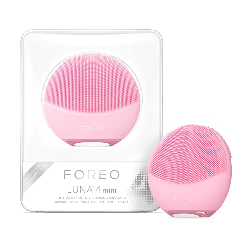 FOREO LUNA 4 mini Face Cleansing Brush & Face Massager | Premium Face Care | Enhances Absorption of Facial Skin Care Products | Simple Skin Care Tools | For All Skin Types, Pearl Pink