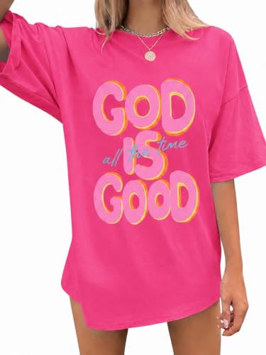 God Is Good shirt in hot pink