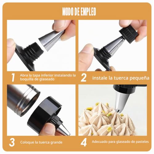 Miniatura 7 de Aemchdm Prensa De Pastelería Para Galletas De Acero Inoxidable, Prensa De Pastelería Para Hacer Tartas Y Postres, Mangas Pastelerascon 16 Plantillas Y 8 Boquillas, Para Hornear Galletas Diy, Hornear