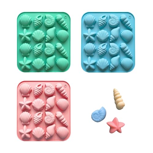 TENGWA Molde bombons de 12 cavidades 3 moldes de velas temática oceânica Onigiri molde de Vhocolate Dubai adequado para bolos de bricolage chocolate doces cubos de gelo.