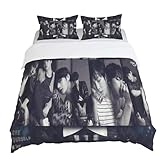 XJSFDLSL BTS Bettwäsche Set 135x200 cm, 3 Teilig BTS Bettbezüge mit 2 Kissenbezügen 80x80 cm. Garnitur aus weicher Mikrofaser mit Reißverschluss