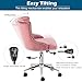 VINGLI Velvet Office Chair - Modern Upholstered Desk Chair with Adjustable Height, Tilting Mechanism, and Rolling Wheels - Pink