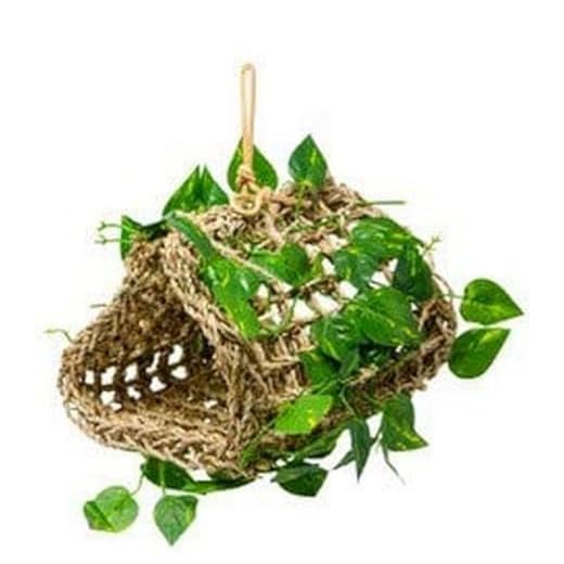 Penn-Plax Bird Life Loungers for Small and Medium Sized Birds - Easy to Hang (Hanging Hideout), Seagrass (REP708B)