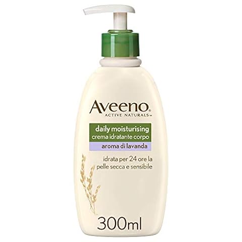 Aveeno Codziennie Mosturising nawilżający krem do ciała, nawilżający krem do ciała z lawendy i prebiotycznego owsa, zapach lawendy do ciała, nawilżający krem do ciała, sucha, wrażliwa skóra, 300 ml