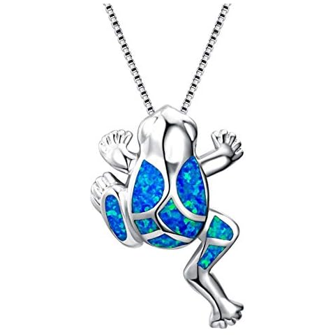 WERR Cute Frog 925 Sterling Silver Lovely Animals Colorful Diamond Necklace Jewelry Gifts Cover